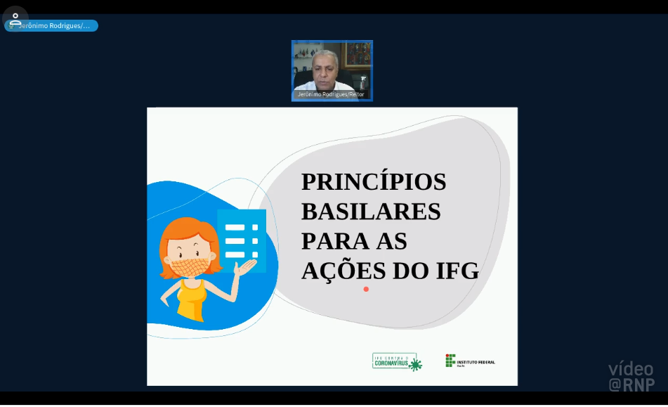 O reitor Jerônimo Rodrigues relembrou os princípios que norteiam as ações e planejamentos do IFG